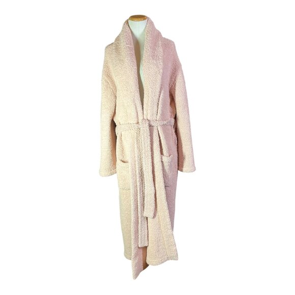 Barefoot Dreams Cozychic Size 3 Pale Pink Fluffy Robe Sash Tie